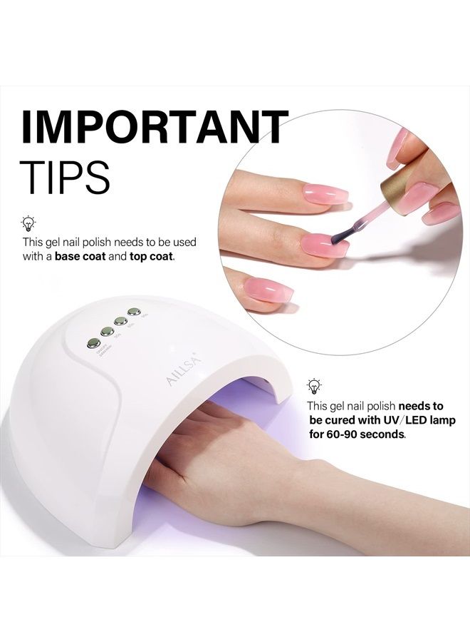 AILLSA Milky White Gel Nail Polish - Nude Gel Polish Translucent Soak Off UV Jelly Gel Nail Polish Neutral Gel Nail Polish for Nail Art French Manicure at Home 0.51 Fl Oz GB07 - Image 5