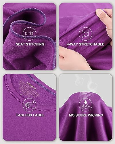WEERTI Thermal Underwear for Women Long Johns with Fleece Lined Base Layer Women Cold Weather Top Bottom Purple - Image 4