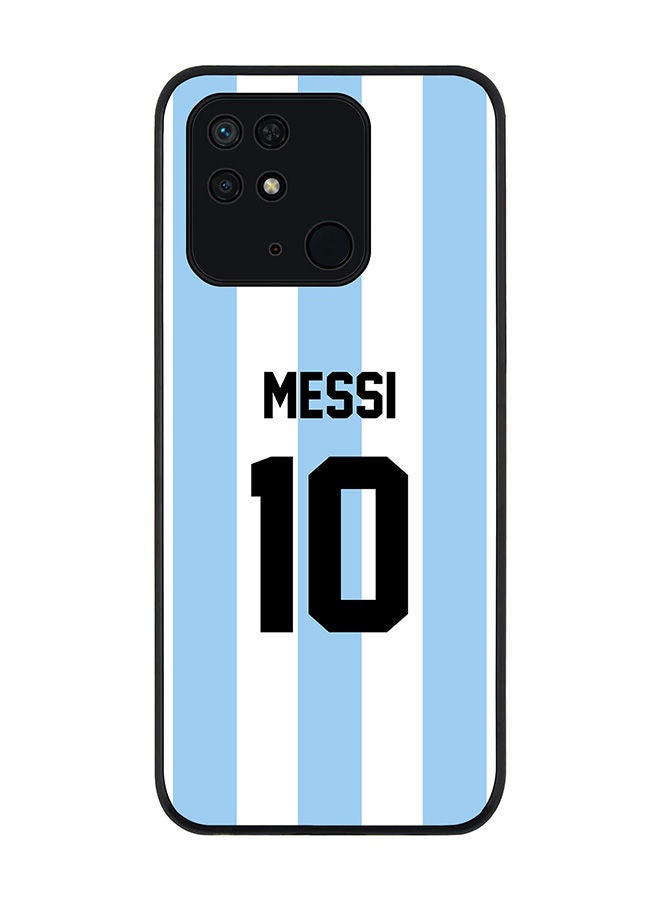 Stylizedd Rugged Black edge case for Redmi 10C 4G  Slim fit Soft Case Flexible Rubber Edges Anti Drop TPU Gel Thin Cover - Football Team - Argentina Player Name - Messi - Image 1