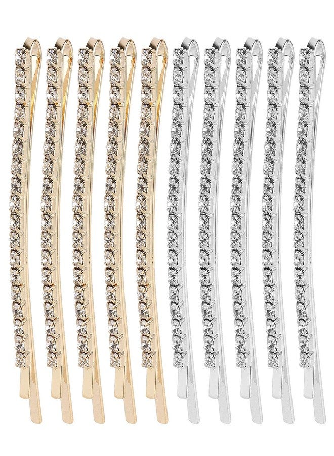 BTYMS 20 Pieces Rhinestone Bobby Pins Crystal Hair Clips Gold and Silver Diamond Hair Pin Sparkling Hair Barettes Sytling Decorative Accessories for Women and Girls - Image 1