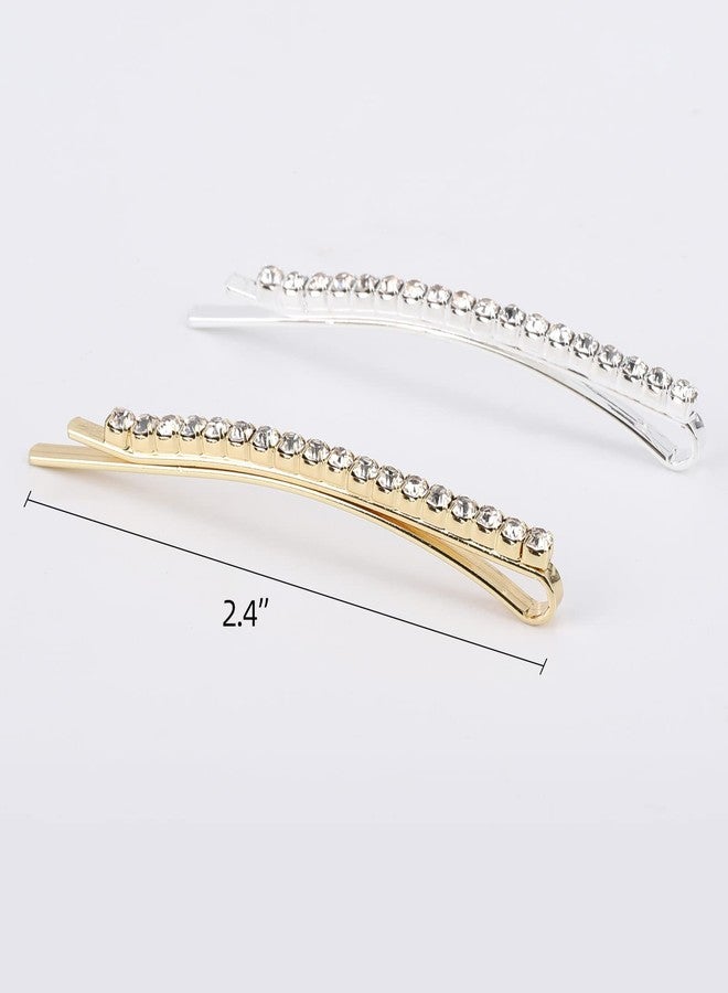 BTYMS 20 Pieces Rhinestone Bobby Pins Crystal Hair Clips Gold and Silver Diamond Hair Pin Sparkling Hair Barettes Sytling Decorative Accessories for Women and Girls - Image 2