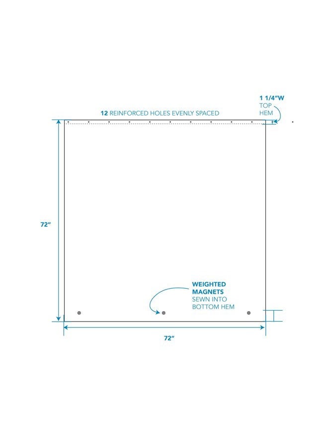 iDesign Waterproof PEVA Plastic Shower Curtain Liner for Use Alone or With Fabric Curtain, 72” x 72”, Clear - Image 2