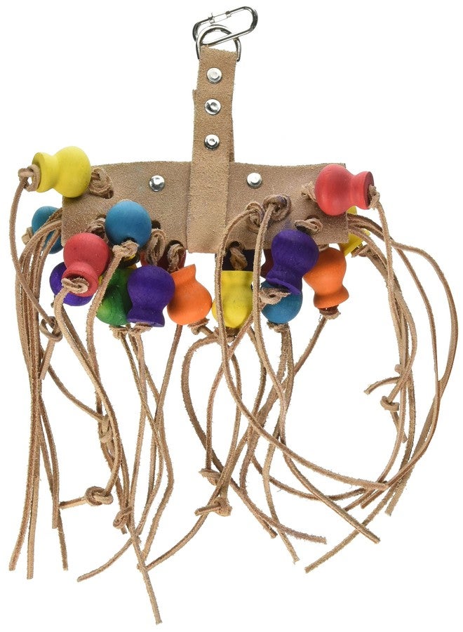 Penn-Plax Leather Kabob Bird Toy for Medium-Large Sized Birds, 12"