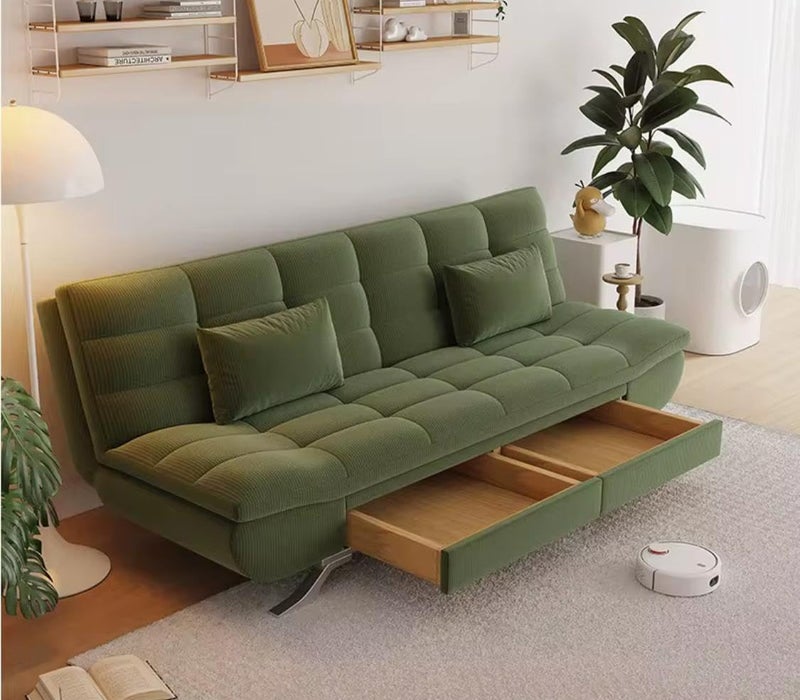 Cozy Homes Modern Convertible Sofa Bed with Storage Drawers - Image 1