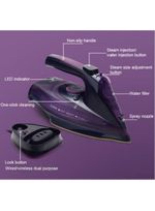 Steam Iron, 2400W, Vertical Steaming, Anti-Drip System,AJ2085 , purple - Image 2