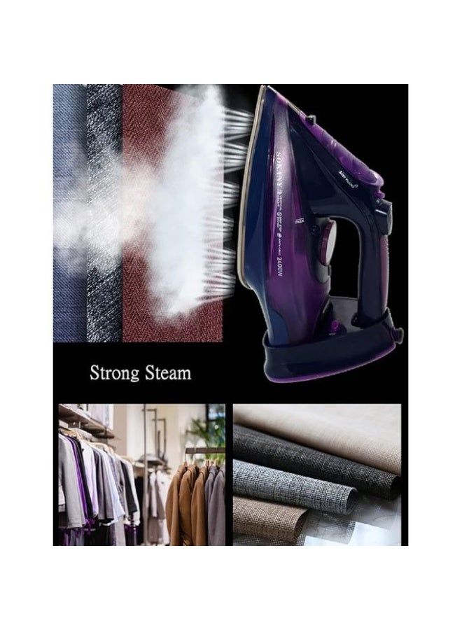 Steam Iron, 2400W, Vertical Steaming, Anti-Drip System,AJ2085 , purple - Image 1