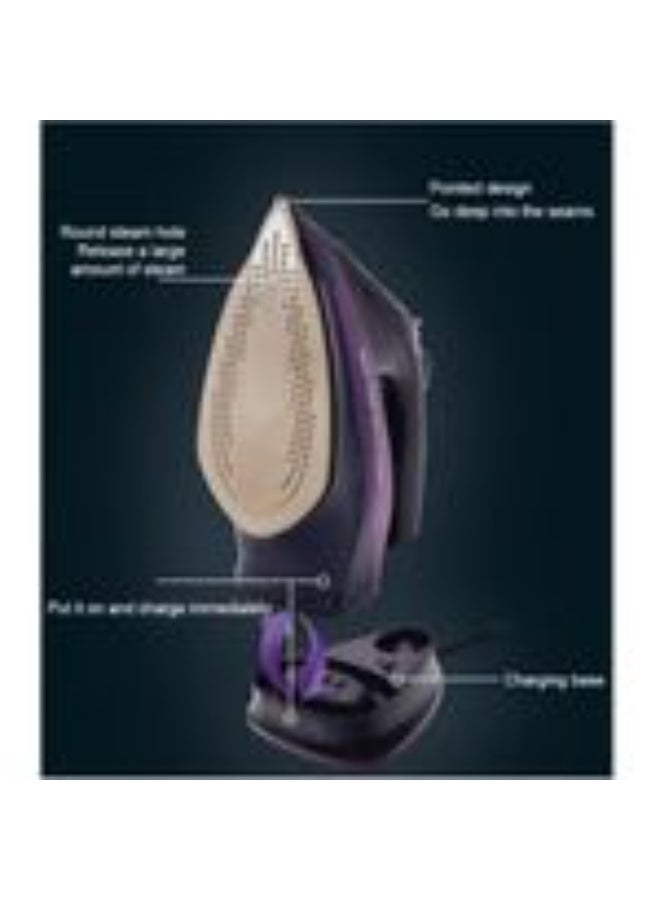 Steam Iron, 2400W, Vertical Steaming, Anti-Drip System,AJ2085 , purple - Image 3