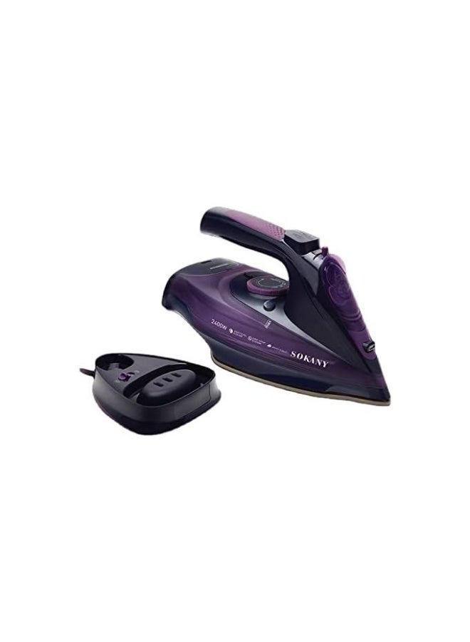 Steam Iron, 2400W, Vertical Steaming, Anti-Drip System,AJ2085 , purple - Image 4