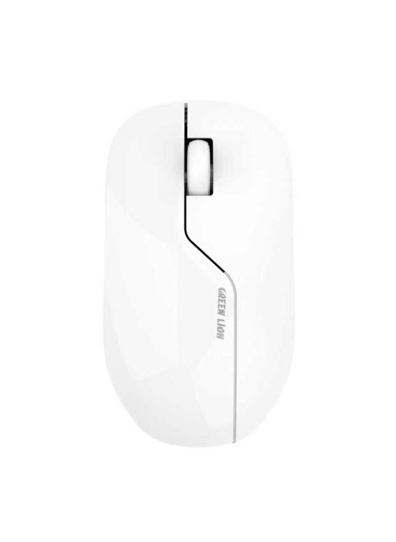 GREEN LION G730 Wireless Mouse, ABS Material, 400mAh Battery Capacity, 3 Key Number, 1200 DPI Resolution, Compatible with Windows XP, Vista, 7, 8, 10, Mac, 30 cm Rechargeable Cable Length - White  - Image 1