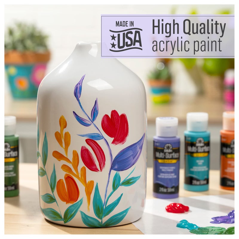 FolkArt Multi-Surface Paint in Assorted Colors (2 oz), 2904, Vivid Orange - Image 3