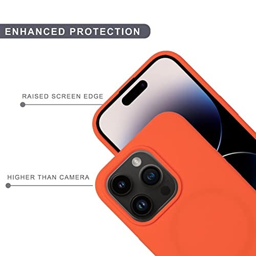 SPRIG Compatible with iPhone 14 Pro Premium SilkTone (Magnetic) Back Cover Drop Tested Shock Proof Mobile Case for Men, Women, Boys and Girls with Camera Protection (Light Orange) - Image 4