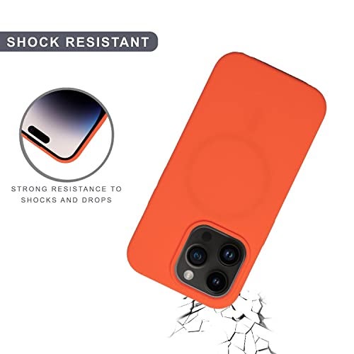 SPRIG Compatible with iPhone 14 Pro Premium SilkTone (Magnetic) Back Cover Drop Tested Shock Proof Mobile Case for Men, Women, Boys and Girls with Camera Protection (Light Orange) - Image 5