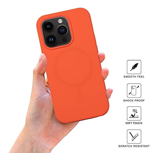 SPRIG Compatible with iPhone 14 Pro Premium SilkTone (Magnetic) Back Cover Drop Tested Shock Proof Mobile Case for Men, Women, Boys and Girls with Camera Protection (Light Orange) - Image 2