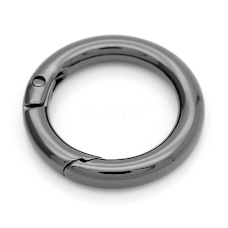 CRAFTMEMORE 2pcs 2 Inches Inner O Ring Spring Opening Snap Trigger Clip Buckle Charm Purse Making SCOS (Gunmetal) - Image 1