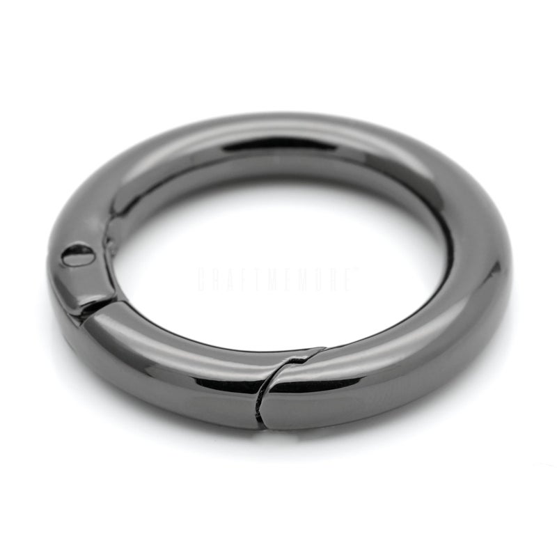 CRAFTMEMORE 2pcs 2 Inches Inner O Ring Spring Opening Snap Trigger Clip Buckle Charm Purse Making SCOS (Gunmetal) - Image 2