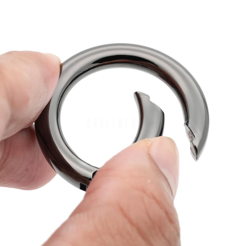 CRAFTMEMORE 2pcs 2 Inches Inner O Ring Spring Opening Snap Trigger Clip Buckle Charm Purse Making SCOS (Gunmetal) - Image 3