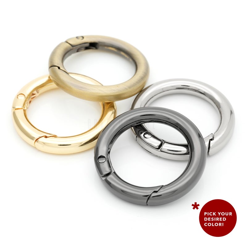 CRAFTMEMORE 2pcs 2 Inches Inner O Ring Spring Opening Snap Trigger Clip Buckle Charm Purse Making SCOS (Gunmetal) - Image 4