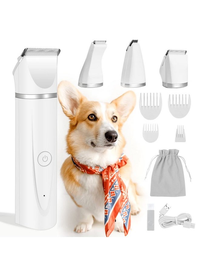FERRISA - Dog Clippers For Grooming, Small Dog Clipper Dog Grooming Kit With 4 Blade Heads, Low Noise Dog Grooming Kit For Dogs Hair, Dog Clippers Of Eyes, Ears, Face, Rump - Image 1
