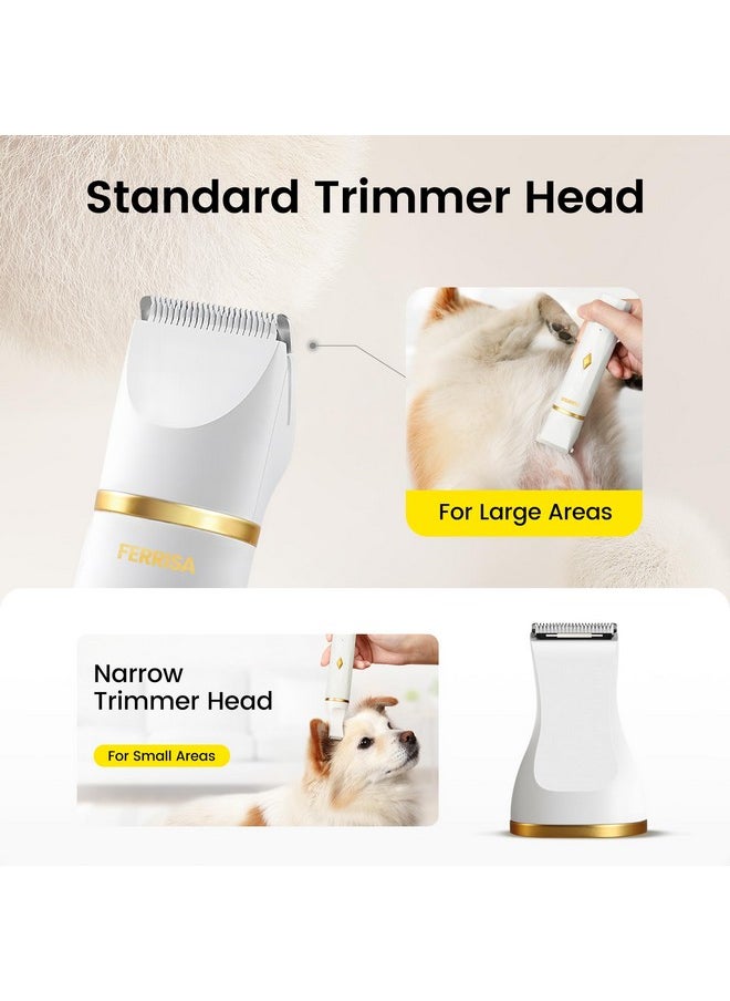 FERRISA - Dog Clippers For Grooming, Small Dog Clipper Dog Grooming Kit With 4 Blade Heads, Low Noise Dog Grooming Kit For Dogs Hair, Dog Clippers Of Eyes, Ears, Face, Rump - Image 1