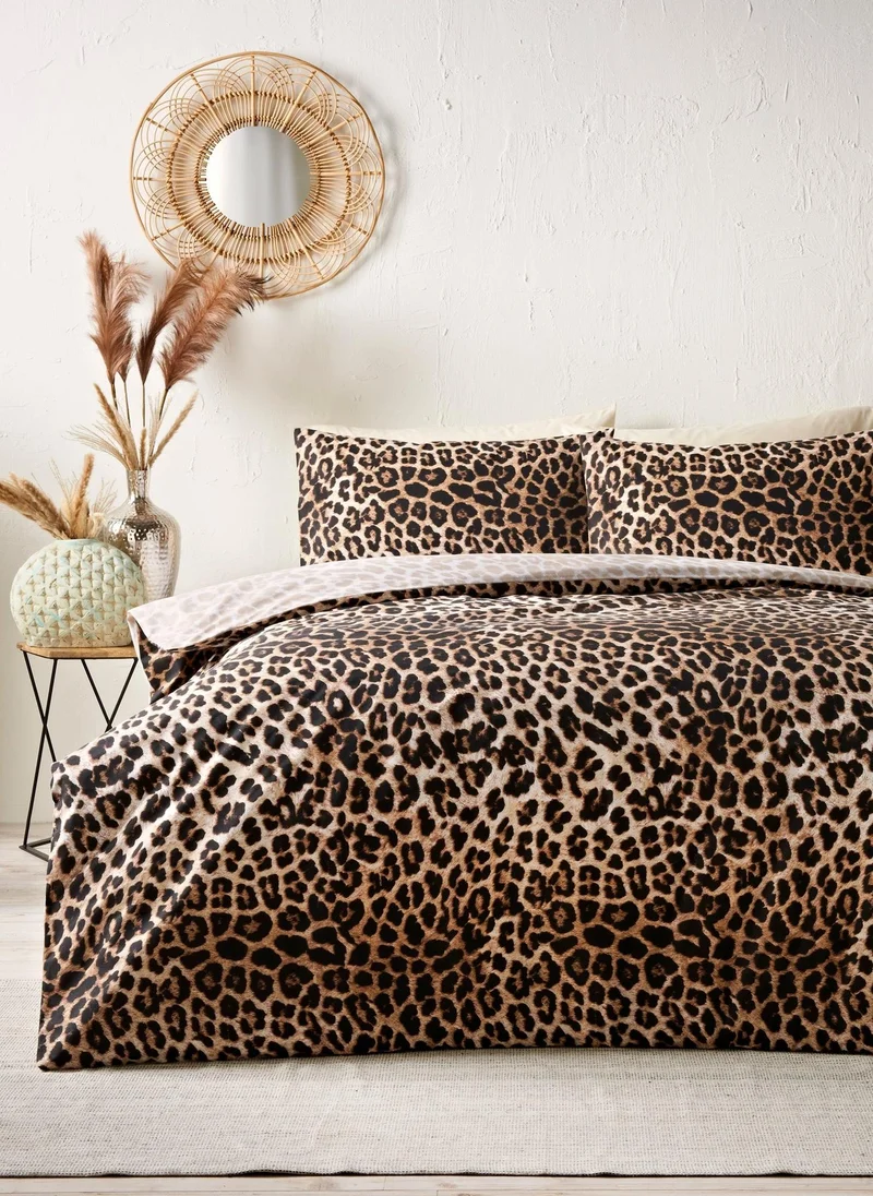 Matalan Brown Leopard Print Duvet Set