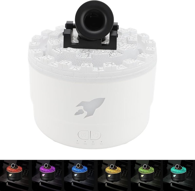 Bewinner Cannon Humidifiers with Timer for Bedroom, Cannon Aromatherapy Humidifier Diffuser, Essential Oil Aromatherapy Machine with Colorful LED Lights, Small Home Desktop (White) - Image 3