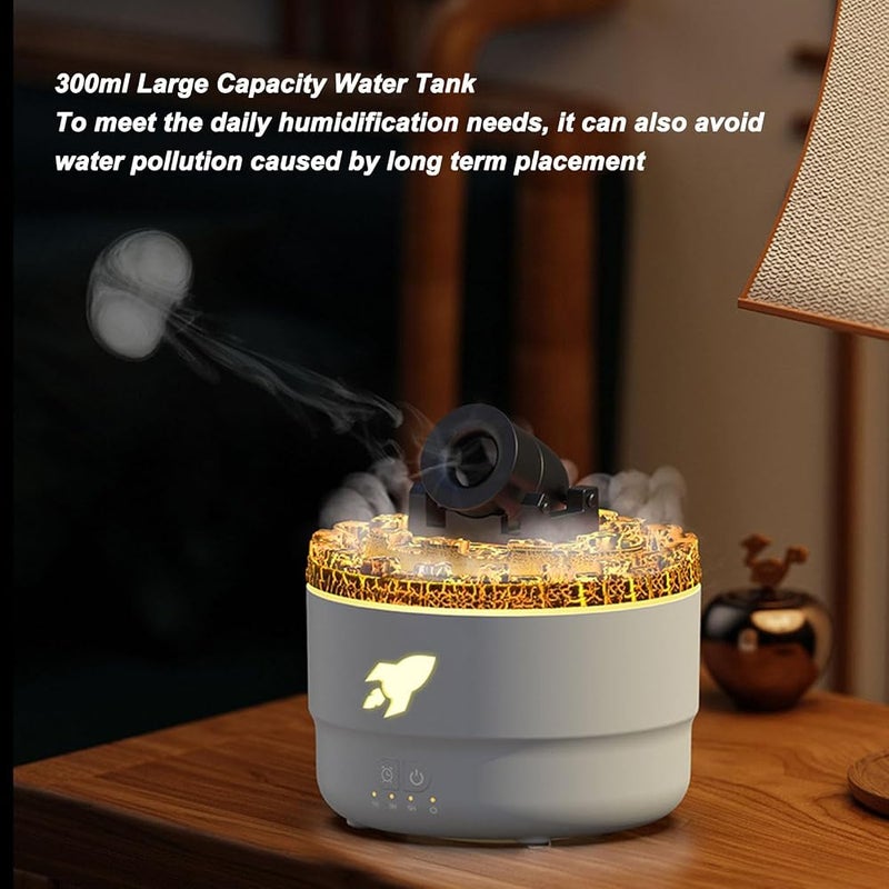 Bewinner Cannon Humidifiers with Timer for Bedroom, Cannon Aromatherapy Humidifier Diffuser, Essential Oil Aromatherapy Machine with Colorful LED Lights, Small Home Desktop (White) - Image 2