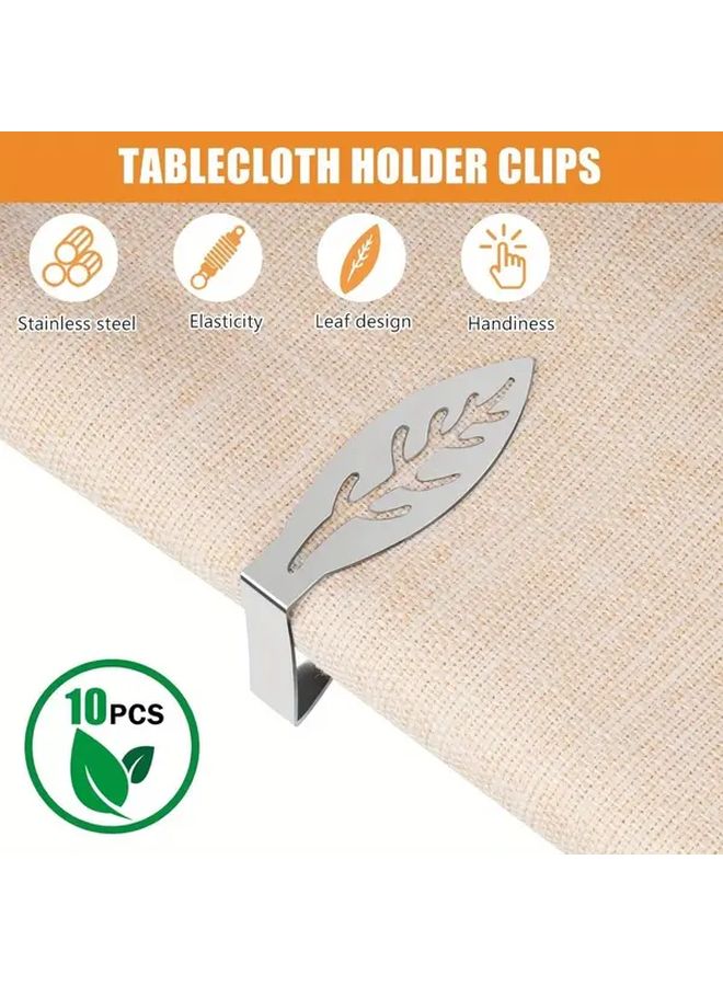 10 Pcs Stainless Steel Tablecloth Clips Non Slip Adjustable Outdoor Garden Home - Image 4
