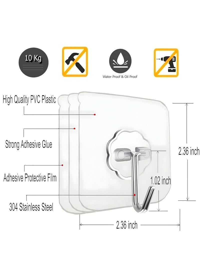 Apmiyani Apmiyani for Hanging Strong Hook for Wall Hanging Hook Without Drill Self Adhesive Hooks for Wall Heavy Duty Wall Stick Hook Wall Hanger Hook Flower Hookpsc15  - Image 2