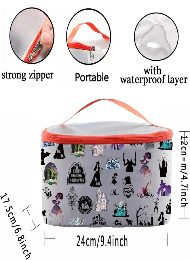 PXTIDY Haunted Horror Mansion Role Inspired Cosmetic Organizer Bag Welcome F Mortals Horror Fan Gift Halloween Theme Gifts - Image 2