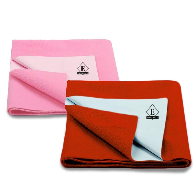 Edenwald Waterproof Quick Dry Sheet Pack of 2 | Urine mat | (Red+Pink_X-Large (200cm x 140cm) - Image 1