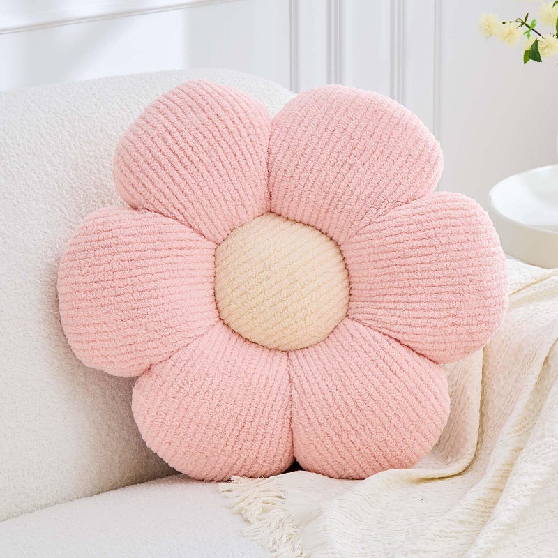 VBGYA Flower Pillow Light Pink Flower Decorative Throw Pillows for Bed Couch Aesthetic Home Decor Cute 149 Daisy Floral Shaped Plush Pillow Floor Seat Cushion - Image 2
