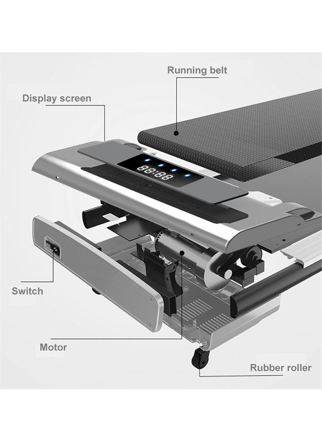 1-6KM/H Slim Foldable Treadmill for Walking and Running, Cardio Exercise Machine, Preset and Adjustable Programs, with Wireless Remote Control, Suitable for Home Use