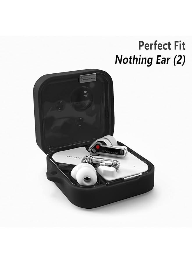 erorex Soft Silicone Carrying Case For Nothing Ear 2 Protective Cover With Keychain - Image 2