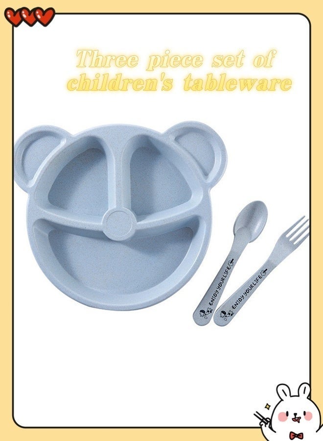 Wish 3-Piece Durable Long-lasting Wheat Straw Counterpart Dinnerware Set Comfortable for Baby - Image 1