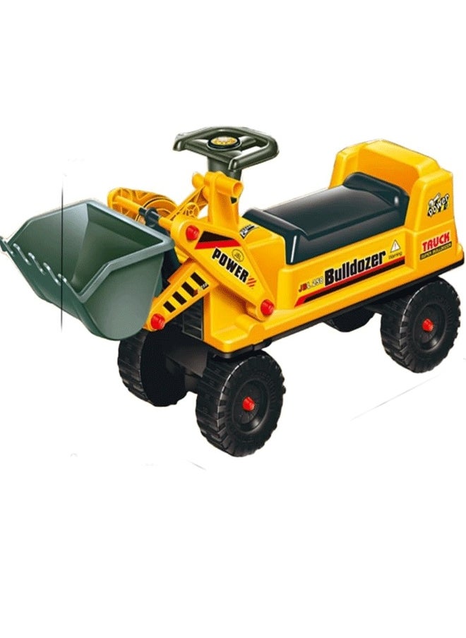 Jiabaile Ride On Bulldozer Truck for Kids, Balance Bike, Excavator Digger Construction Vehicles, Pretend Play Sliding Tractor with Steering Wheel and Horn Sound Push Bucket, Front Loader Ride-On Large (yellow)  - Image 2