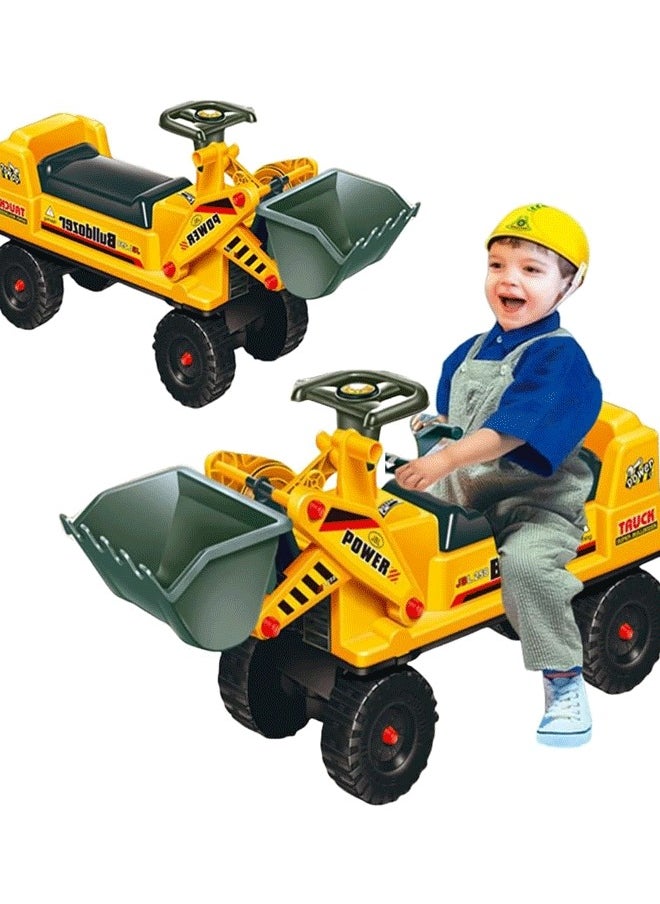 Jiabaile Ride On Bulldozer Truck for Kids, Balance Bike, Excavator Digger Construction Vehicles, Pretend Play Sliding Tractor with Steering Wheel and Horn Sound Push Bucket, Front Loader Ride-On Large (yellow)  - Image 5