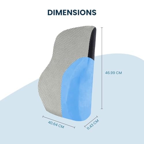 Sleepsia Back Support for Office Chair with 1 Year Warranty Lumbar Support Pillow for Office Chair, Back Pain, Car Seat, Memory Foam (Grey/Black Lumbar Back Support (Gel Infused)) - Image 2