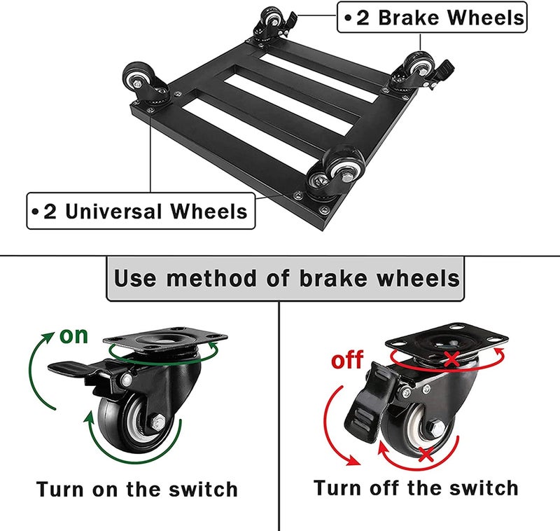 Tusmad 12"" Heavy Duty Metal Pot Stand with Wheels, Square Iron Plant Caddy, Rolling Plant Stand for Indoor & Outdoor Use, Plant Stand with Wheels for Big Pots, Fully Assembled, Black - Image 5