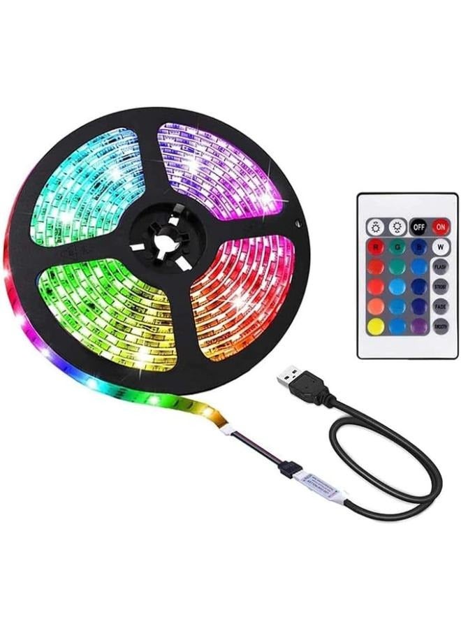 إيزي لايف شريط إضاءة USB LED متغير الألوان 5M RGB مع جهاز تحكم عن بعد بالأشعة تحت الحمراء للديكورات الداخلية - Image 1
