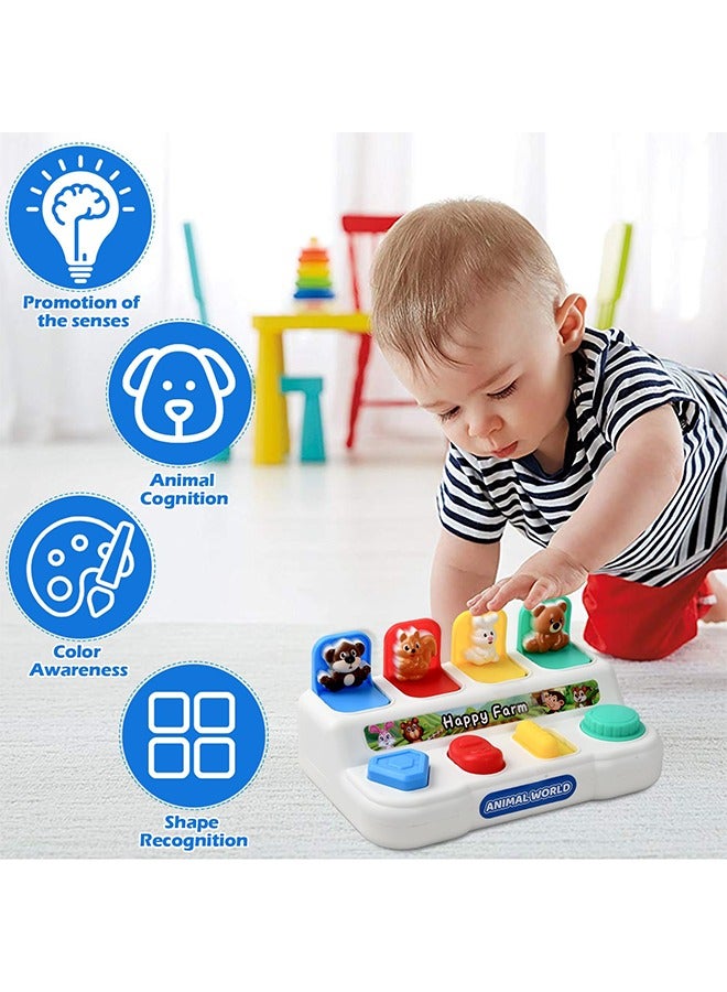 LCAREMOM Pop Up Baby Toy, Interactive Early Development Cause and Effect Learning Toy, Exercise Baby Finger Dexterity, Safe Pop-Up Switch Box,  Baby Gift for Ages 18 Months+ (Animal) - Image 4