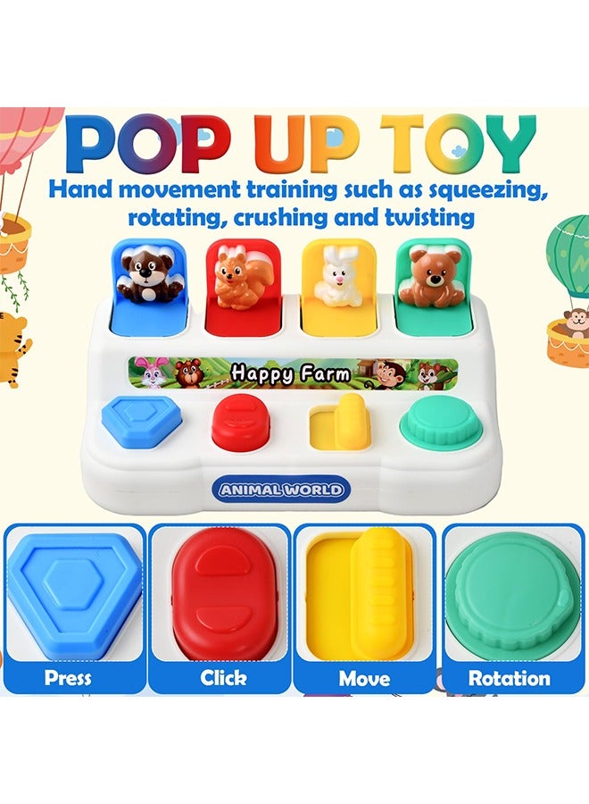 LCAREMOM Pop Up Baby Toy, Interactive Early Development Cause and Effect Learning Toy, Exercise Baby Finger Dexterity, Safe Pop-Up Switch Box,  Baby Gift for Ages 18 Months+ (Animal) - Image 2