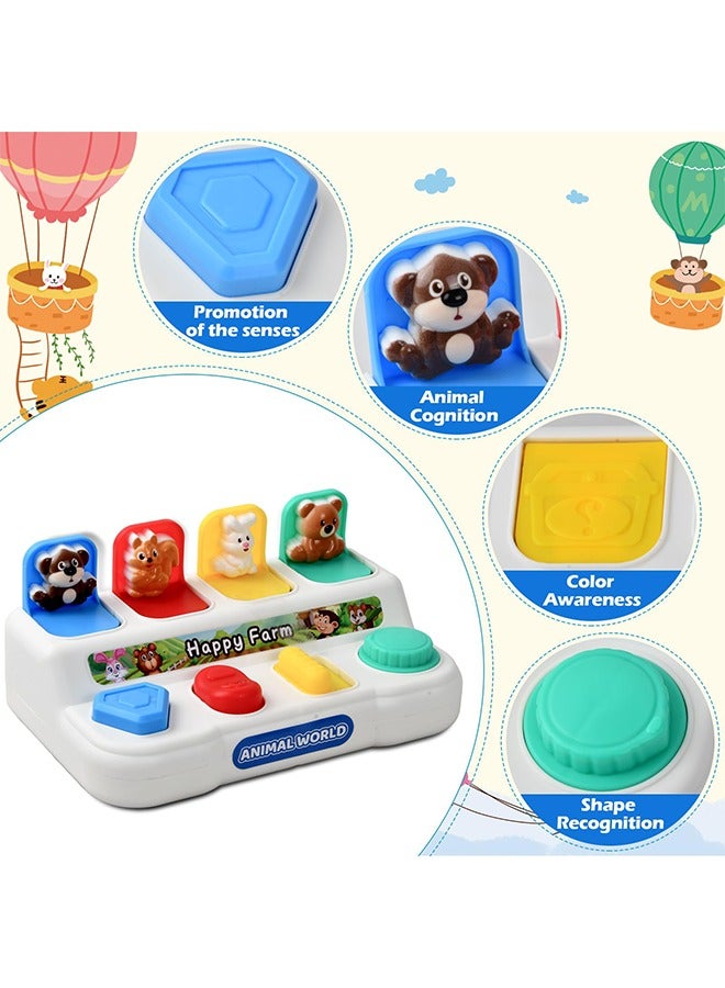 LCAREMOM Pop Up Baby Toy, Interactive Early Development Cause and Effect Learning Toy, Exercise Baby Finger Dexterity, Safe Pop-Up Switch Box,  Baby Gift for Ages 18 Months+ (Animal) - Image 3