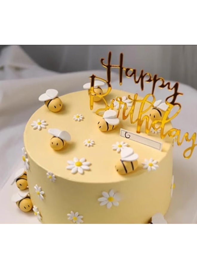 TPGP 1 Count Acrylic Glitter Cake Decorating Toppers - Happy Birthday Gold - Image 5