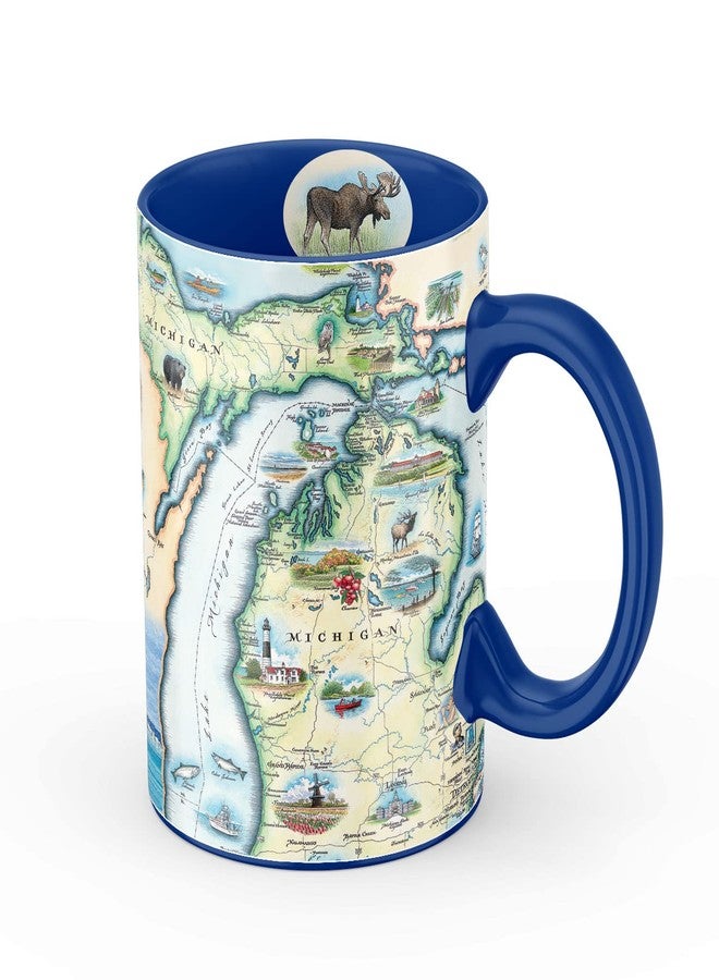 Xplorer Maps Michigan Map Ceramic Mug (16oz) – BPA-Free Coffee Cup for Hot & Cold Drinks – Perfect for Office, Home, or Gift - Image 1