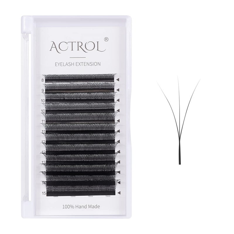 W Eyelash Extensions 3D Volume 007C Curl 815mm Easy Fan Wshaped Lash Premades Cluster Black W Lash