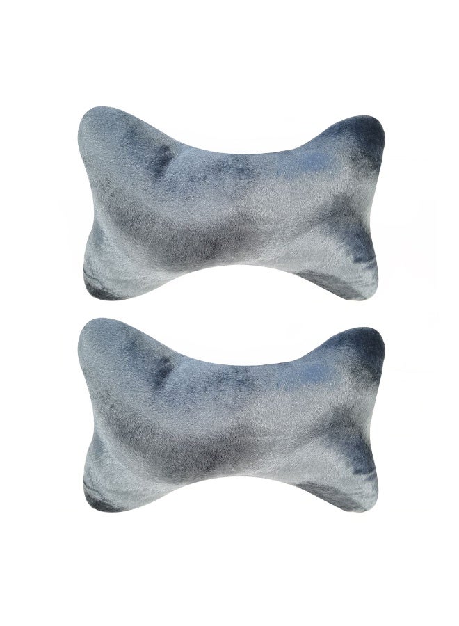 3 اكس ار مجموعة من قطعتين من وسائد الرقبة للسيارة من إسفنج الذاكرة 3XR - وسادة مسند رأس مخملية ناعمة لمقعد السيارة، وسادة دعم عنق مريحة مع حزام مرن لتخفيف آلام الرقبة، وراحة السفر، وكرسي المنزل والمكتب، مناسبة عالميًا للسيارة وسيارات الدفع الرباعي والسيارات السيدان - Image 4