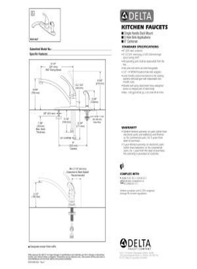 DELTA FAUCET B3310LF, 19.35 x 11.75 x 0.02 inches, Chrome - Image 4
