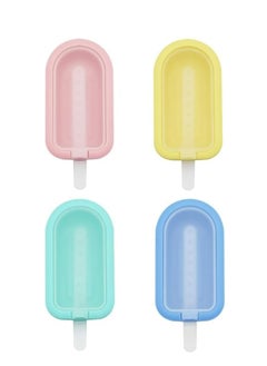 Oasisgalore 4 PCS  Silicone Ice Cream Popsicle Molds with Sticks, Leakproof Lid, 4 Colors, for Homemade Desserts.  - Image 1