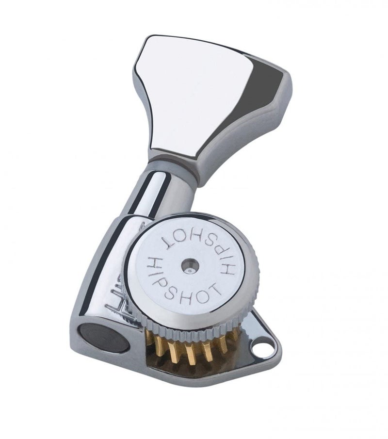 Hipshot Grip-Lock 6 inline 21mm Locking Tuners Universal Mounting Plate UMP included - Chrome - Image 4