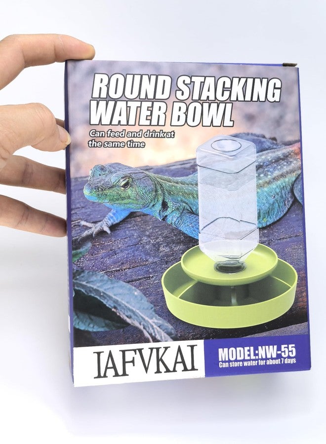 IAFVKAI 2 in 1 Reptile Food Feeding Bowl Lizard Feeder Pet Automatic Water Dispenser for Turtle Chameleon Amphibian Bearded Dragon Snake Green - Image 4
